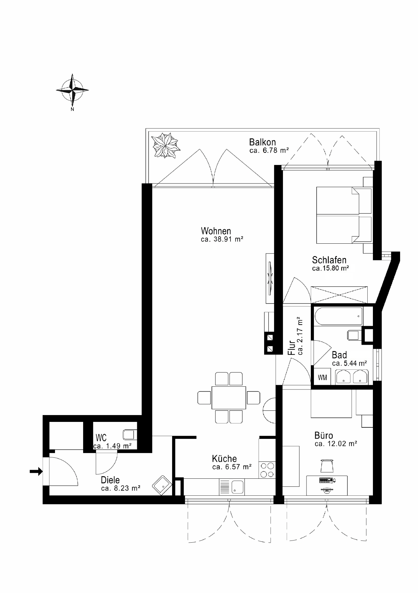 AIGNER - Stilvoll sanierte 3-Zimmer-Wohnung in Bestlage am Englischen Garten – München – Vorschaubild 8