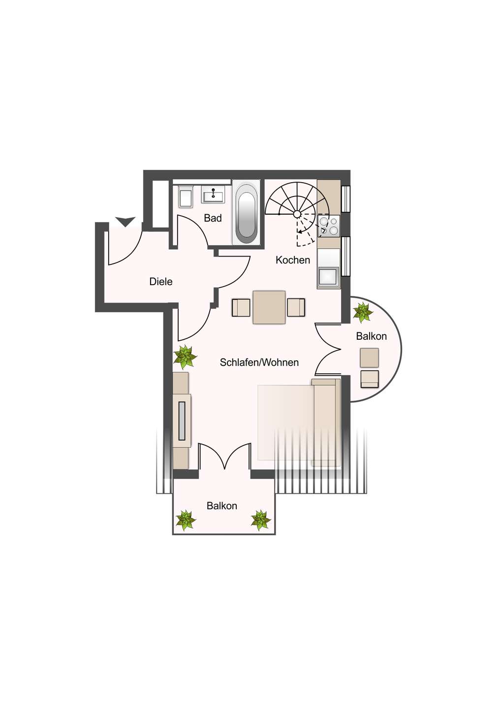 Helle 2-Raum-Maisonette | 2 Balkone | Tiefgarage | Ruhige Lage – Leipzig – Vorschaubild 29