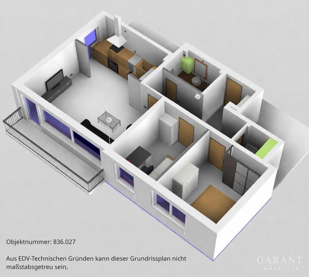 Neuwertige 3 Zimmer-Wohnung in Moosach mit Balkon, moderner Küche und Tiefgaragenstellplatz inkl. – München – Vorschaubild 11