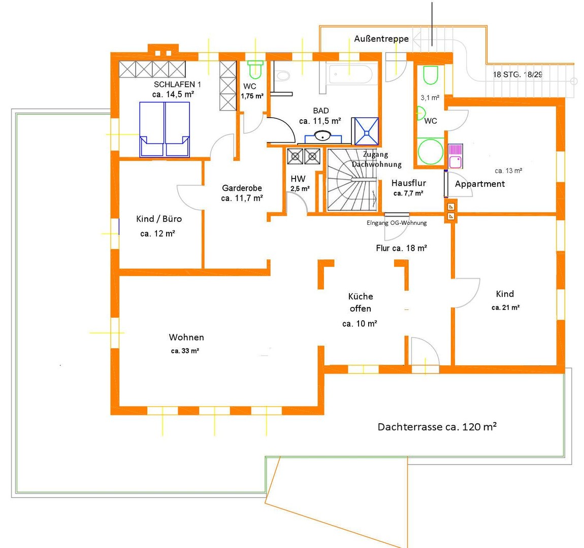 Familien-/Generationenhaus, 4-6 Einheiten, ca. 600 m² Wfl., - ehem. Waldcafé FFB - ev. als Baugrund – Fürstenfeldbruck – Vorschaubild 15