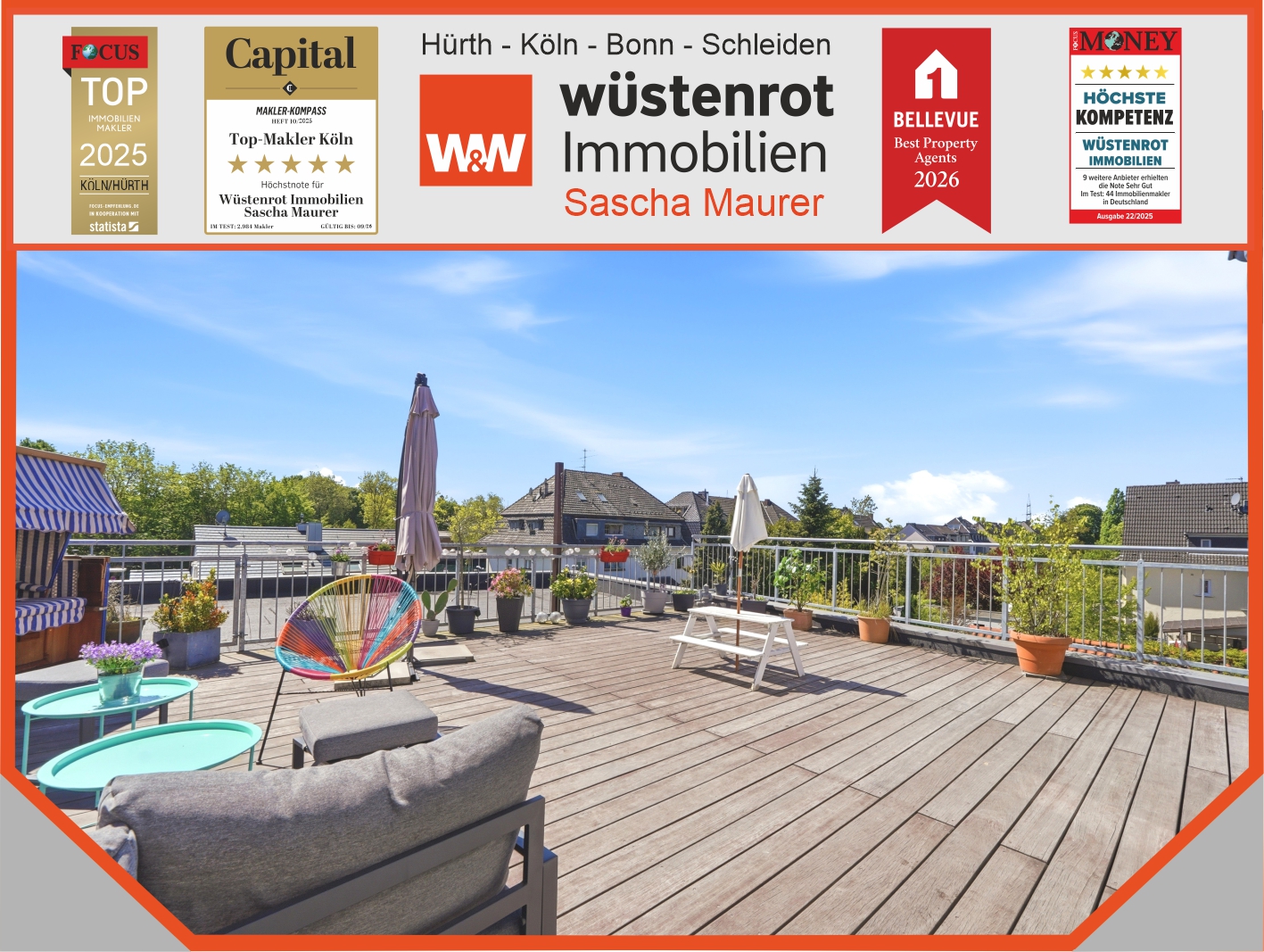 Mit 3D und ROOMTOUR: Moderne Maisonettewohnung mit großer Dachterrasse – für den Landeanflug Ihrer Freunde – Köln – Vorschaubild 15