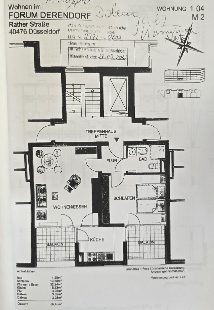 Sonniges Wohnglück in Derendorf, gepflegte 2 Zimmer-Wohnung, 2 Südbalkone & Tiefgarage – Düsseldorf – Vorschaubild 32