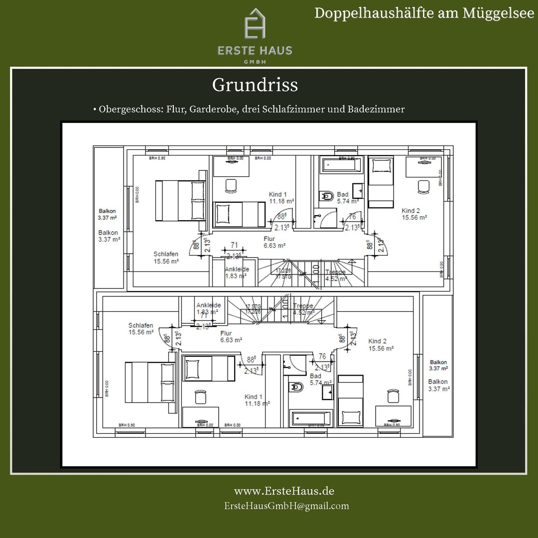 Doppelhaushälfte 150 m², 4 SZ, A+, Dachterrasse – provisionsfrei – Berlin – Vorschaubild 6