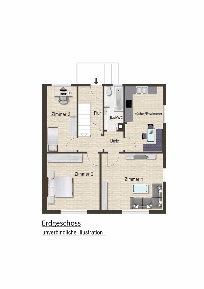 Gelegenheit! Einfamilienhaus mit fantastischem Garten, Garage, Stellplatz, Keller und Gartenhaus! – Schlierbach – Vorschaubild 22