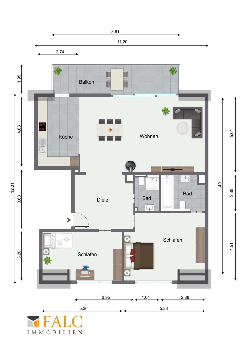 DG-Traum mit Kamin & großem Balkon ins Grüne | 110 m² – Köln – Vorschaubild 23