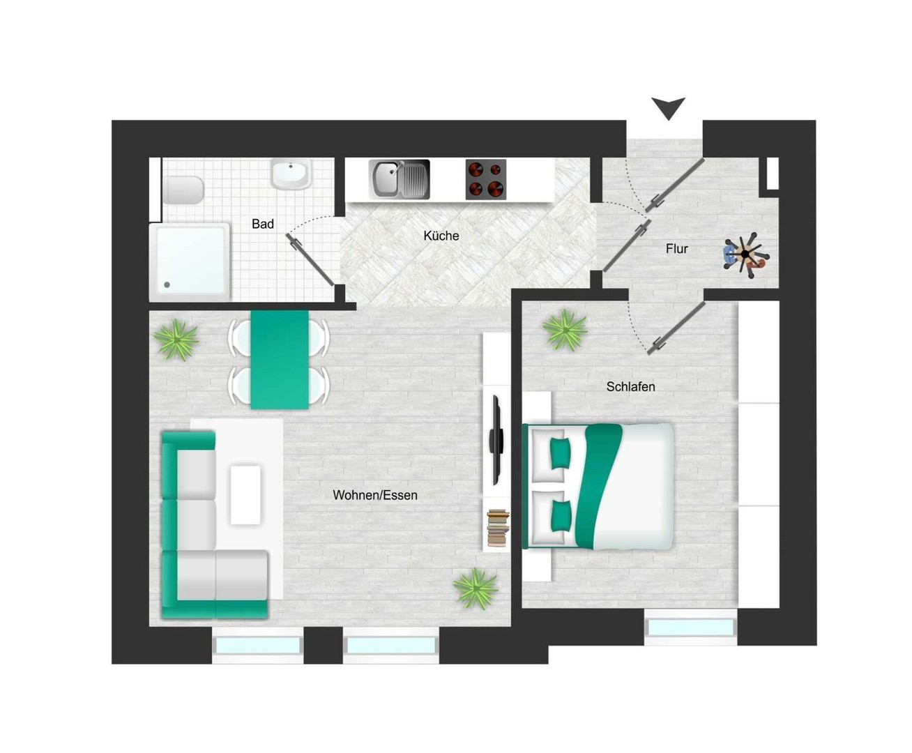 ++ Charmantes, möbliertes 2 Zimmer-Appartement ++ in Leipzig Altlindenau – Leipzig – Vorschaubild 11