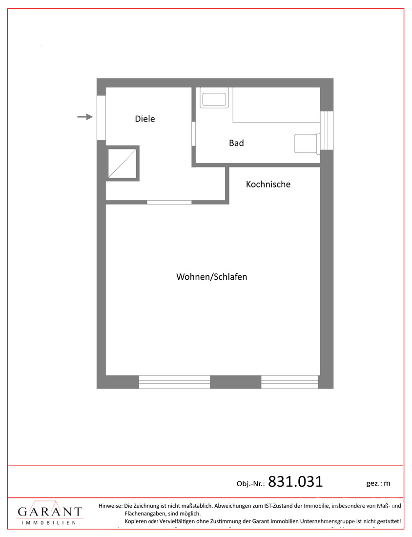 Frisch sanierte 1 Zimmer-Wohnung mit Tiefgaragen-Stellplatz & Kellerabteil in München-Obergiesing – München – Vorschaubild 7