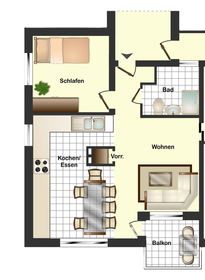 Moderne Zwei-Zimmer-Wohnung – Düsseldorf – Vorschaubild 7