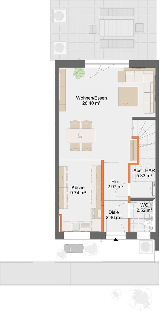 Neubau-Reihenhaus mit Terrasse – 140 m² Familienhaus mit sehr niedrigen Energiekosten (EH-40 + PV) – Fuldatal – Vorschaubild 16
