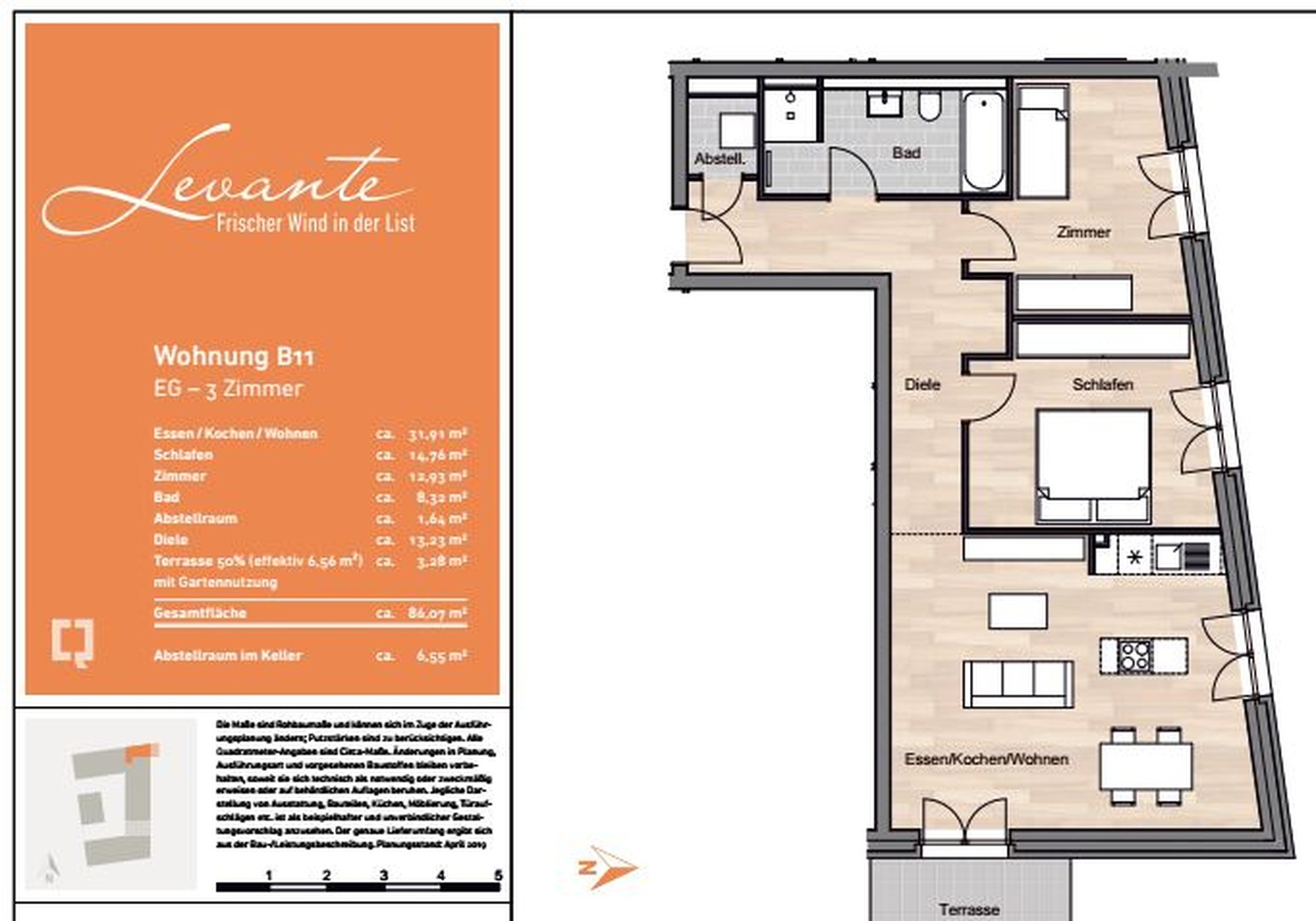 exklusive neuwertige 3 Zimmer Wohnung im Constantin Quartier in der List mit Tiefgaragenstellplatz – Hannover – Vorschaubild 10