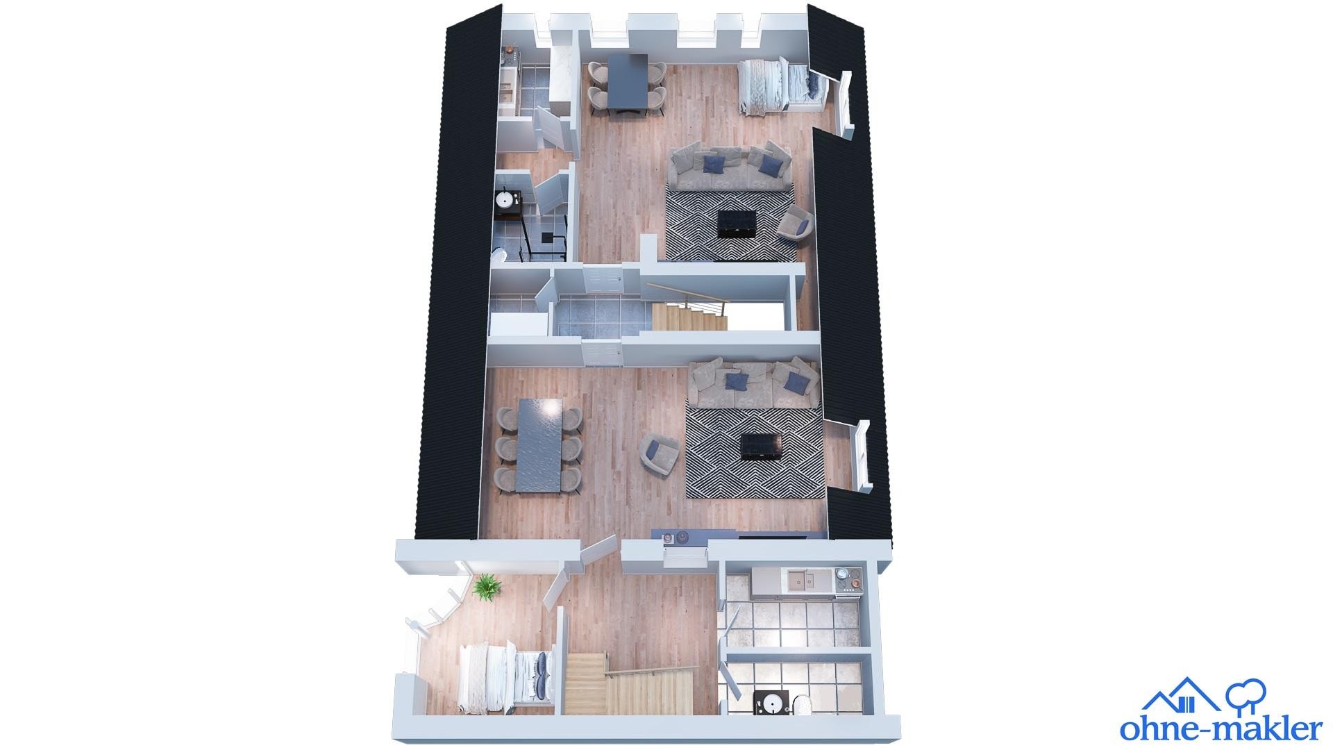 Helle 126 m² Loft-Maisonette im grünen Waidmannslust – Ideal für Wohnen & Arbeiten – Berlin – Vorschaubild 51