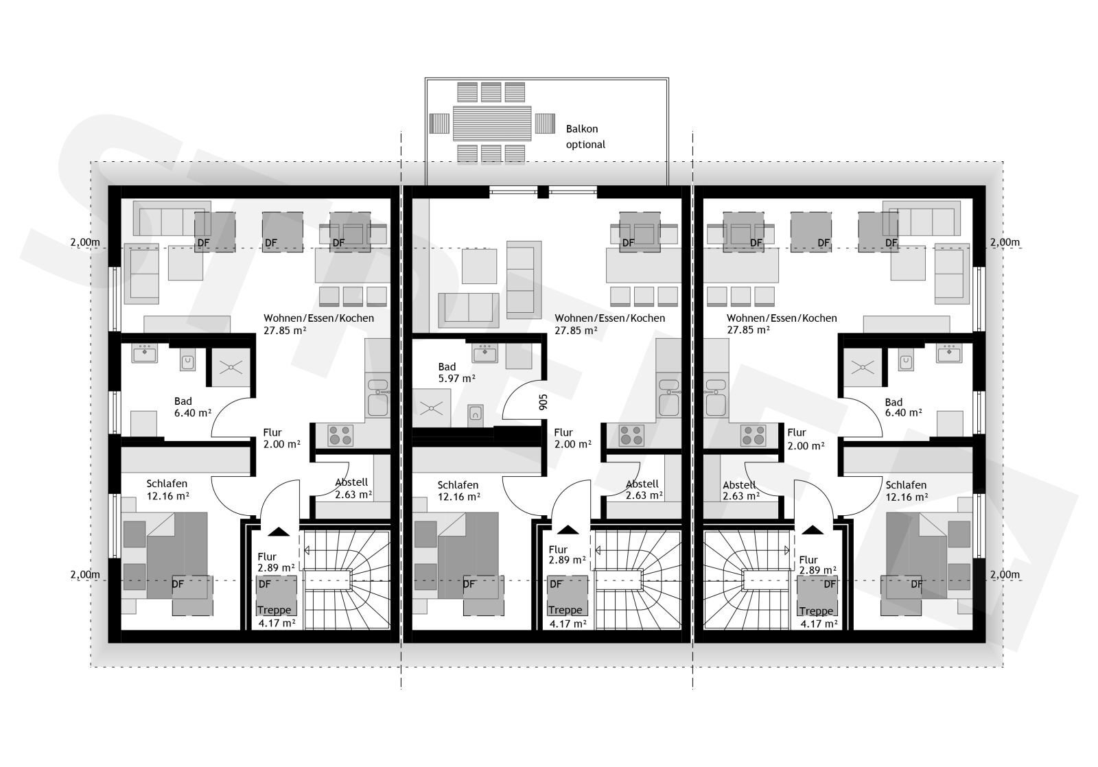 Mehrfamilienhaus mit 9WE, Schlüsselfertig und QNG Förderfähig – Pfaffing – Vorschaubild 3