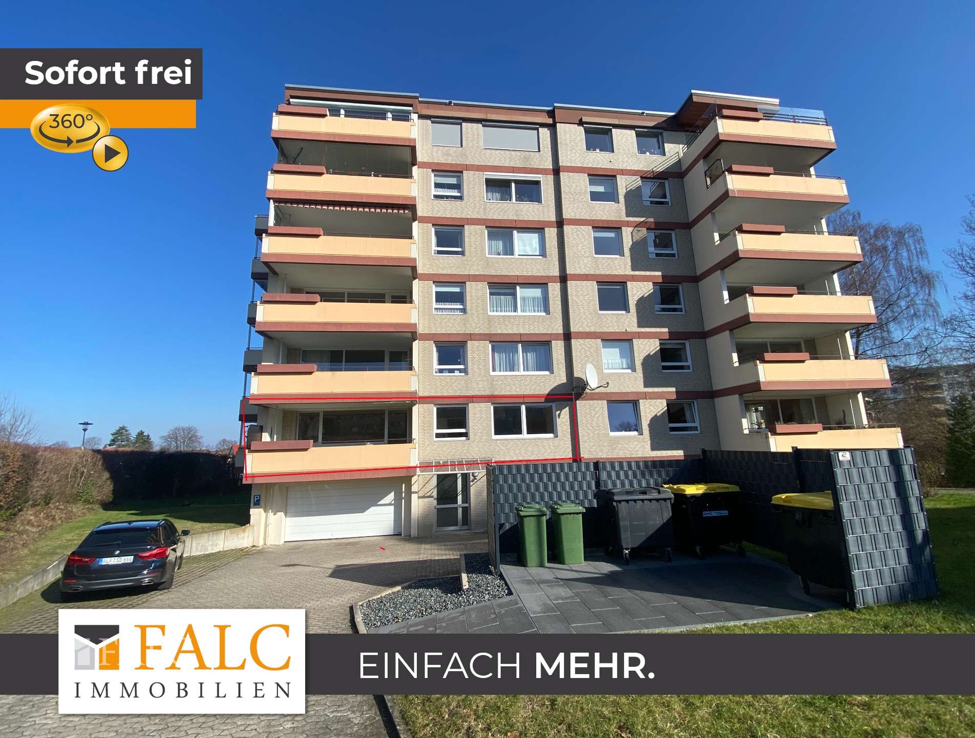 Helle, geräumige 2-Zimmer-Wohnung mit großem Balkon – Hildesheim – Vorschaubild 2