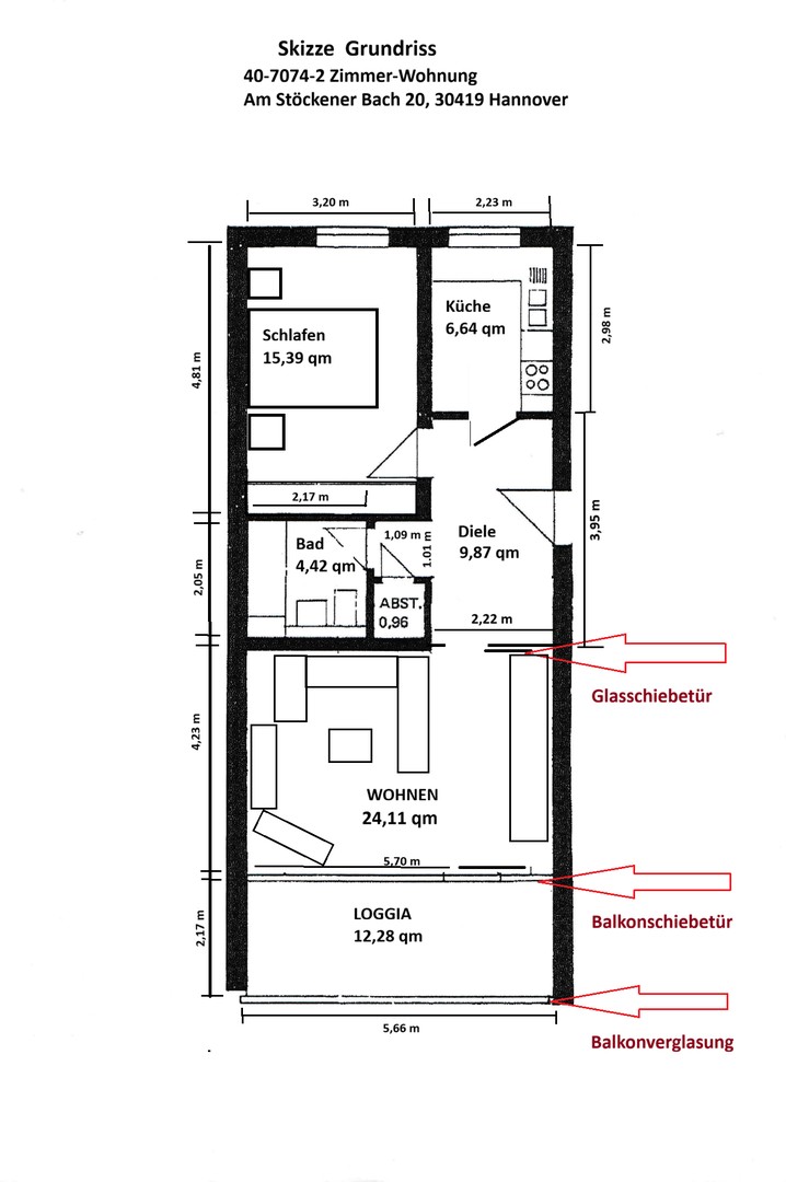 2 Zimmerwohnung Stöcken Erdgeschoss – Hannover – Vorschaubild 29