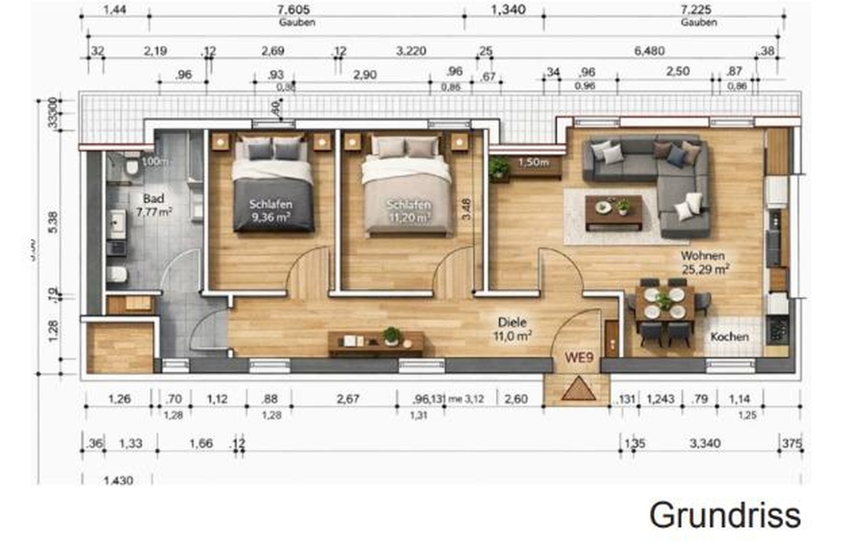 Kernsanierte 3-Zimmer-Wohnung im 1.OG mit eigenem Eingang