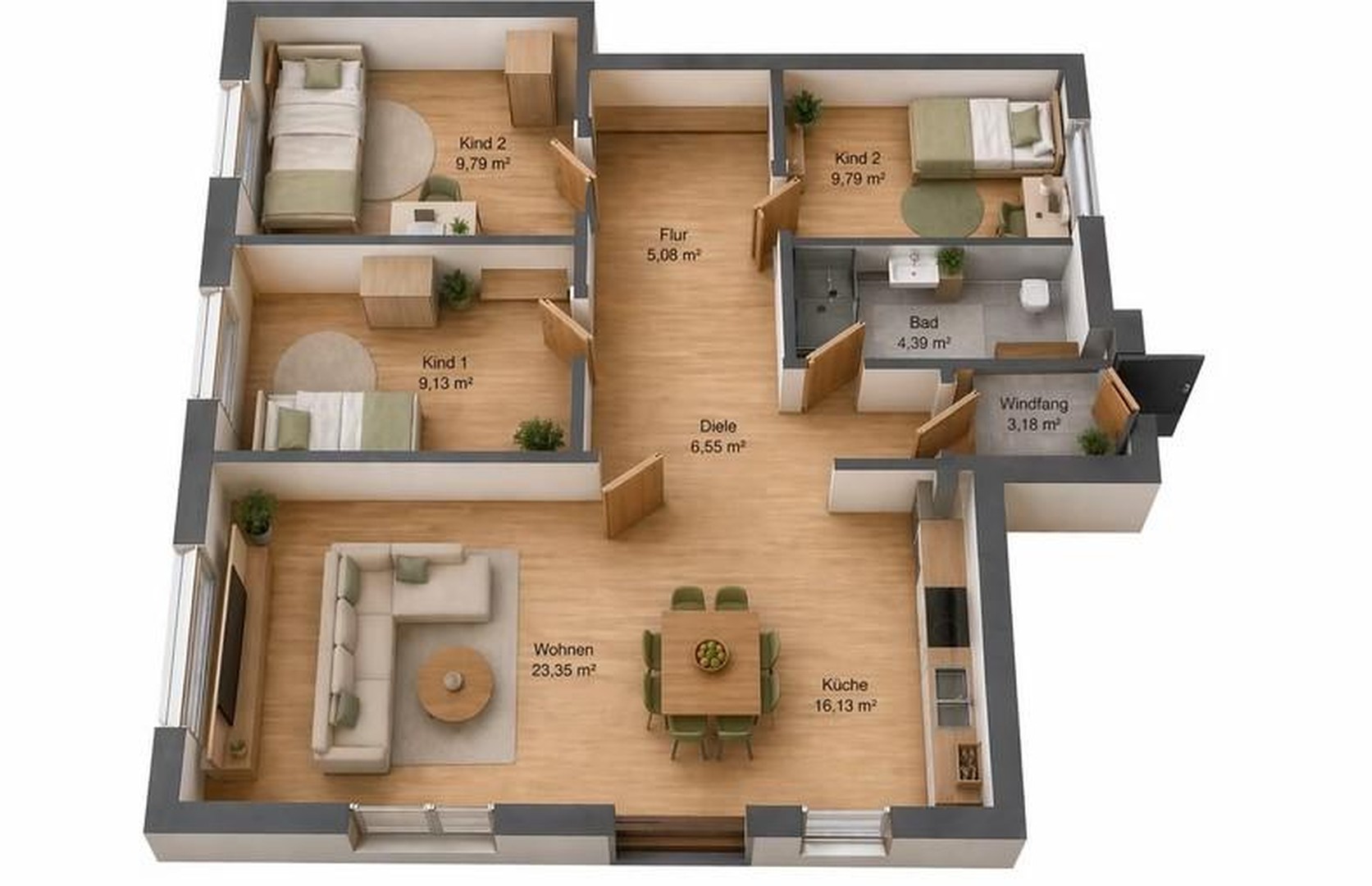 Erstbezug nach Kernsanierung - 4-Zimmer-Wohnung mit Garten