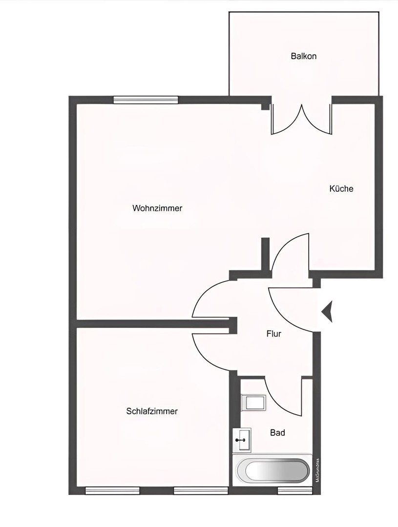 Gepflegte, helle 2-Raum-Wohnung mit EBK und großem Balkon – Leipzig – Vorschaubild 18