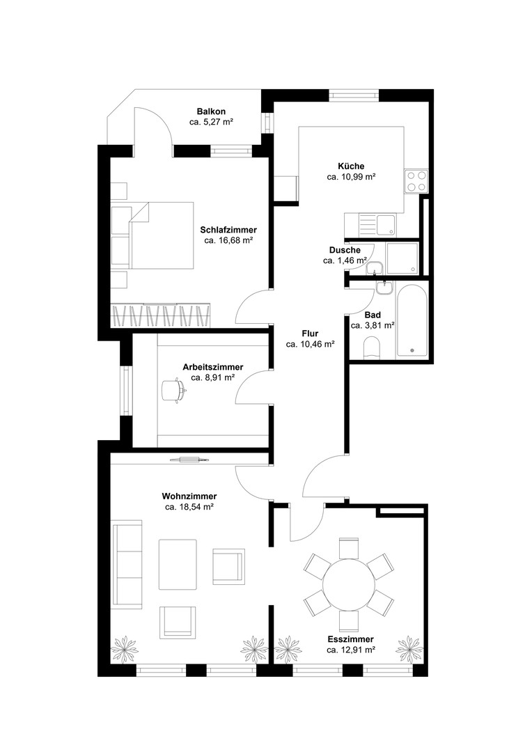 Stilvolle Jugendstil-Altbauwohnung in Hamburg-Rotherbaum – Hamburg – Vorschaubild 22