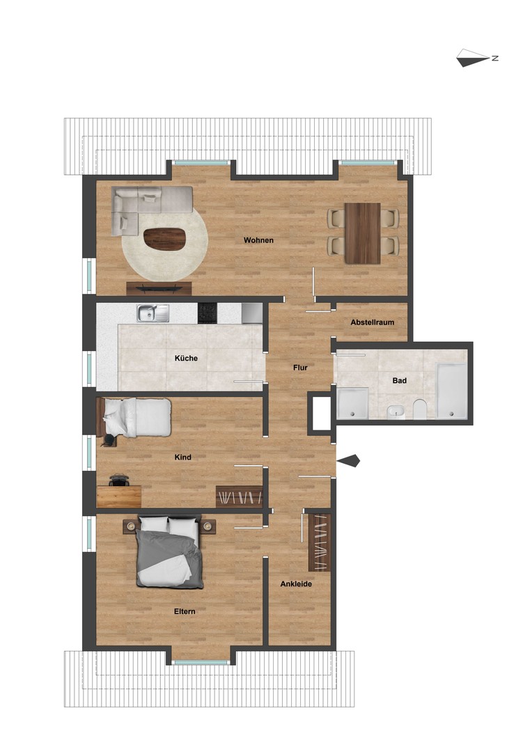 Moderne 3 Raumwohnung in einem kernsanierten Ensemble in ruhiger Lage am Marienbergpark – Nürnberg – Vorschaubild 10