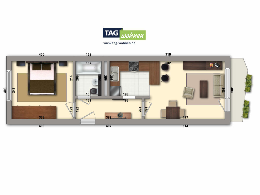 2-Zimmer-Chance mit Angebot der Möbelübernahme – Gotha – Vorschaubild 4