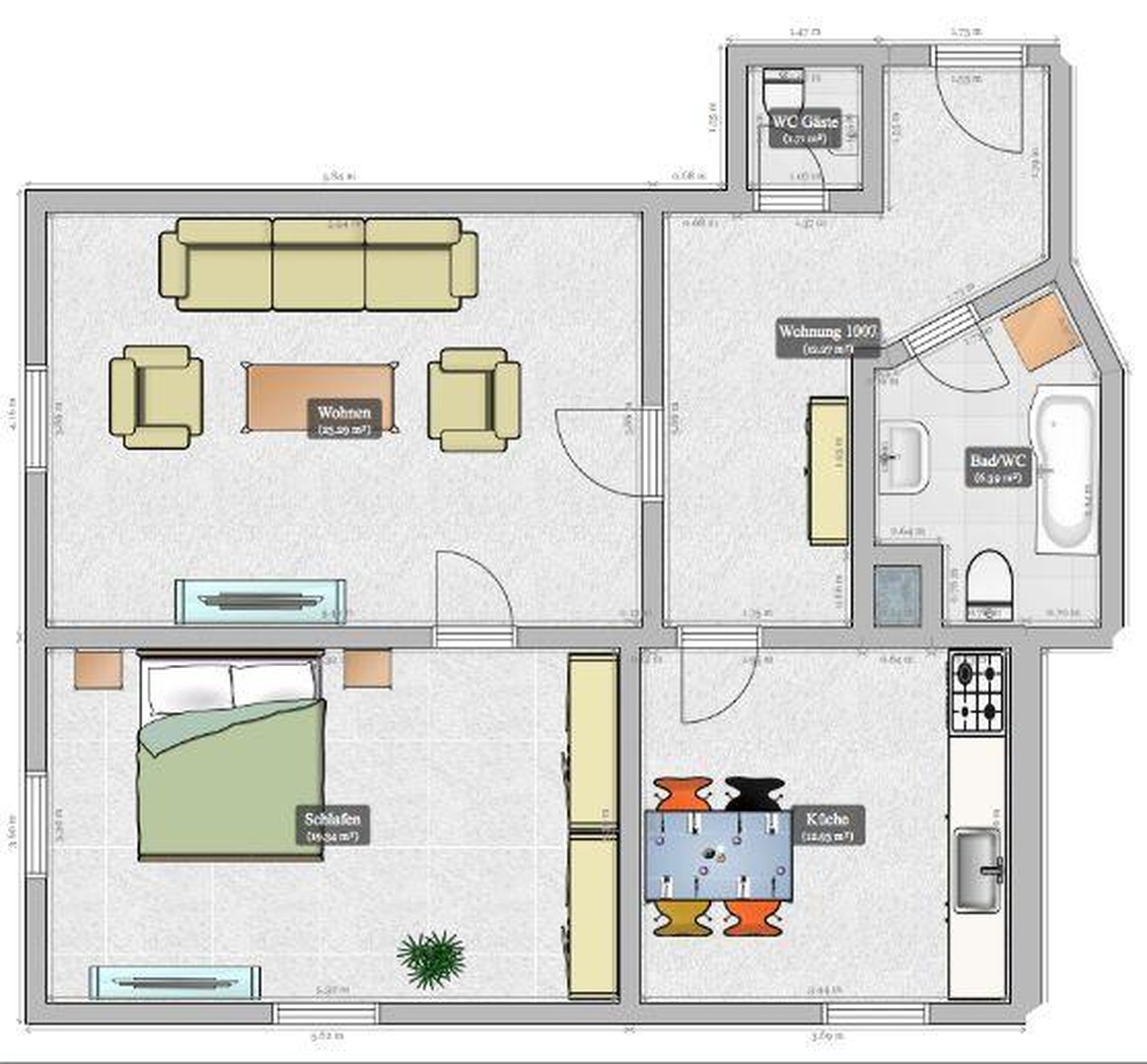 Schöne renovierte 2-Zi-Altbauwohnung, Küche mit EBK in Bogen Zentrum – Bogen – Vorschaubild 7