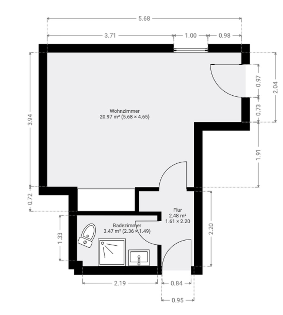 1-Zimmer-Dachgeschosswohnung mit Balkon in Osnabrück-Eversburg zu vermieten. – Osnabrück – Vorschaubild 2
