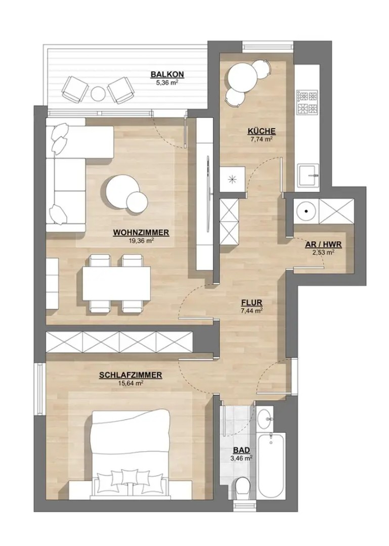 Frisch renovierte 2-Zimmer-Wohnung | FREI – Fürth – Vorschaubild 13