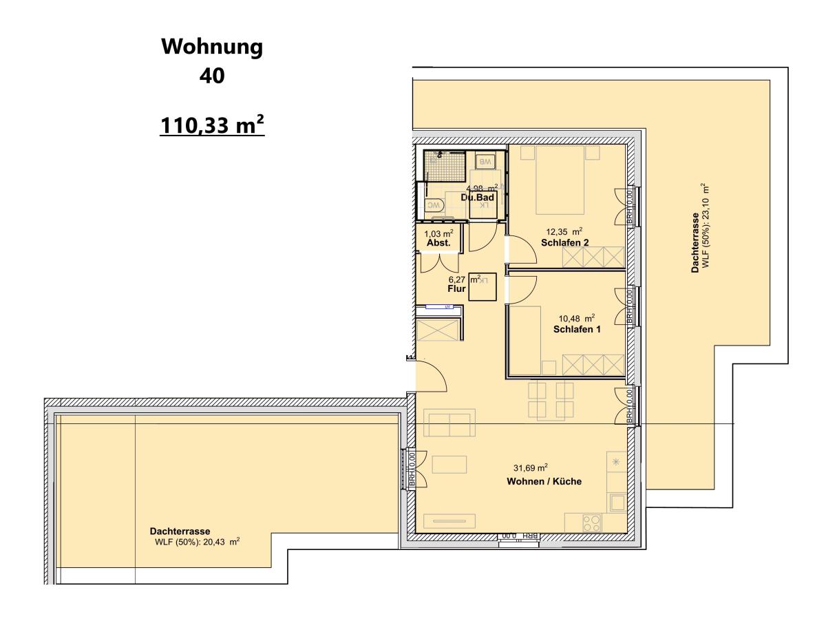 Helle Penthousewohnung mit großen Dachterrassen im KFW 40 QNG Energiesparhaus – Trier – Vorschaubild 2