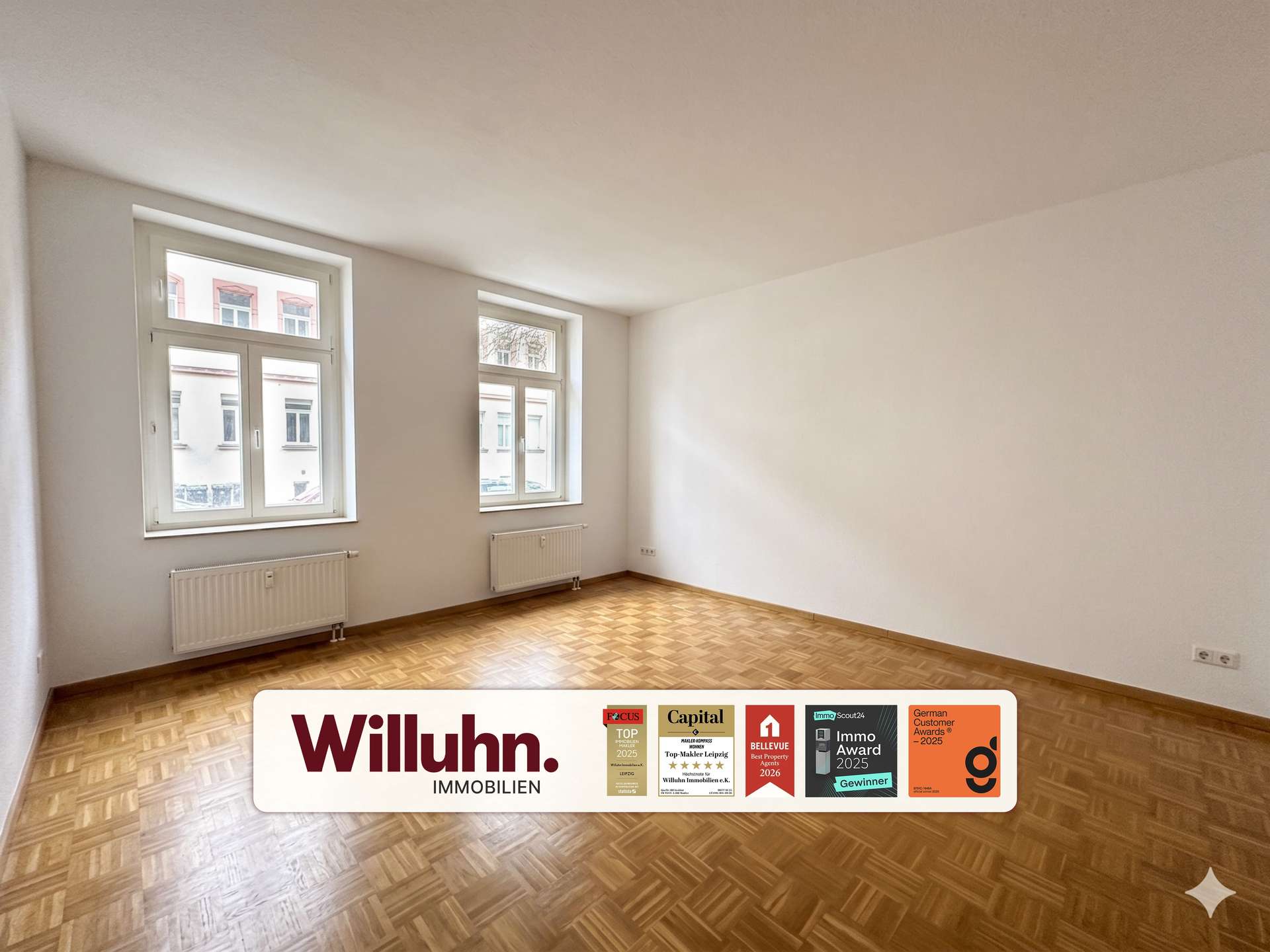 Leipzig-Gohlis | Balkon | Aufzug | Mosaik-Parkett | Einbauküche – Leipzig – Bild 1 von 14