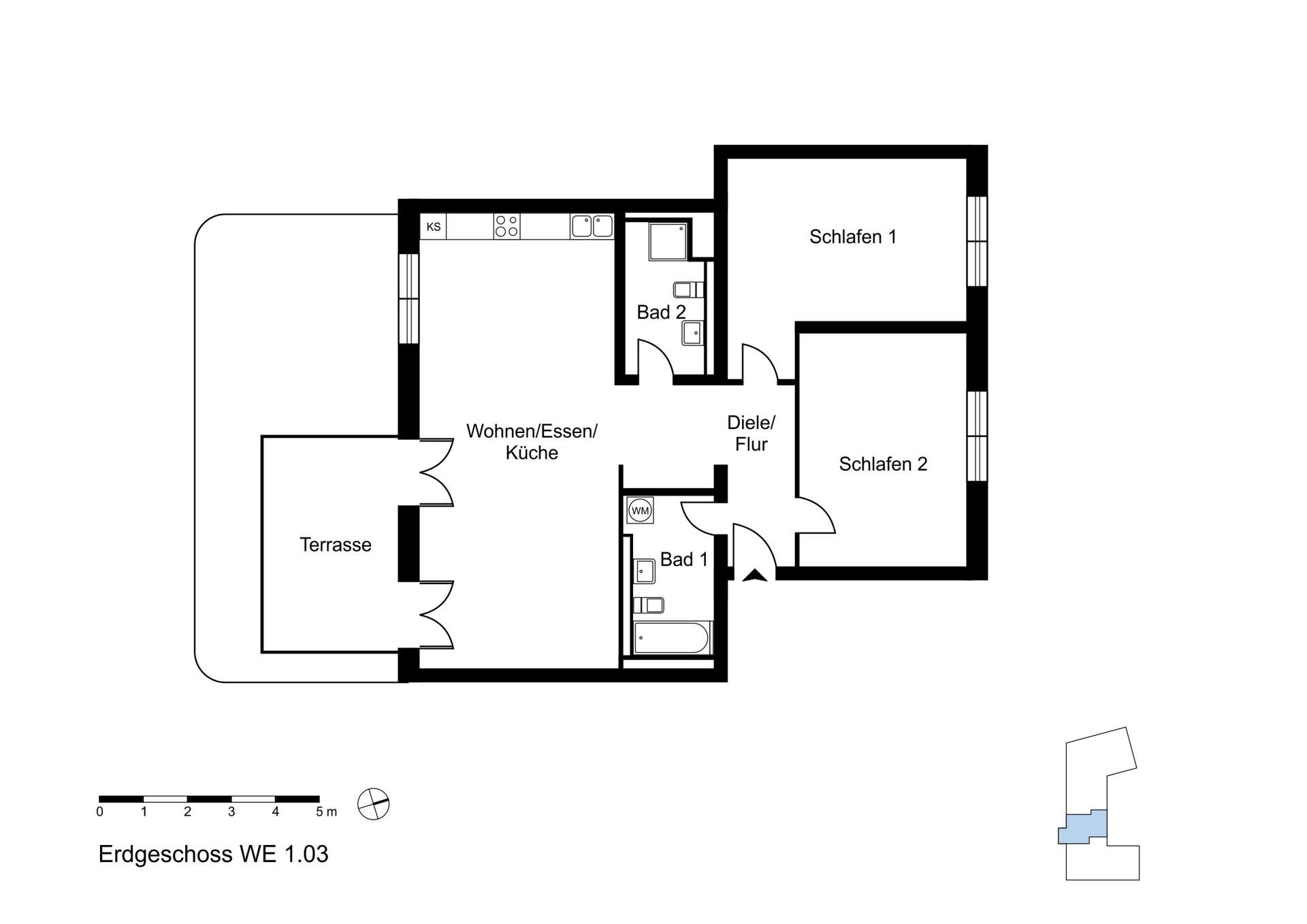 Geschmackvolle Neubauwohnung mit Südwest-Terrasse, Garten & optionalem Stellplatz in Dahlem – Berlin – Vorschaubild 16