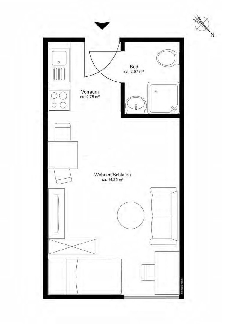 frisch saniert, voll möbliertes Apartment in super Lage! Neues Bad + Einbauküche – München – Vorschaubild 8