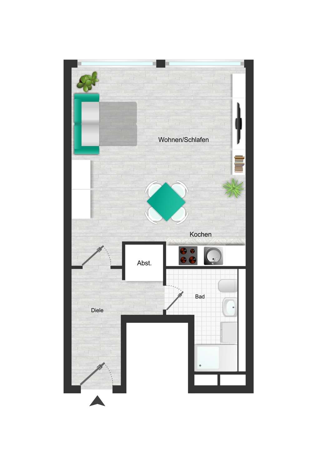Helles und großzügiges Apartment mit Einbauküche und Tiefgaragenstellplatz – Leipzig – Vorschaubild 31