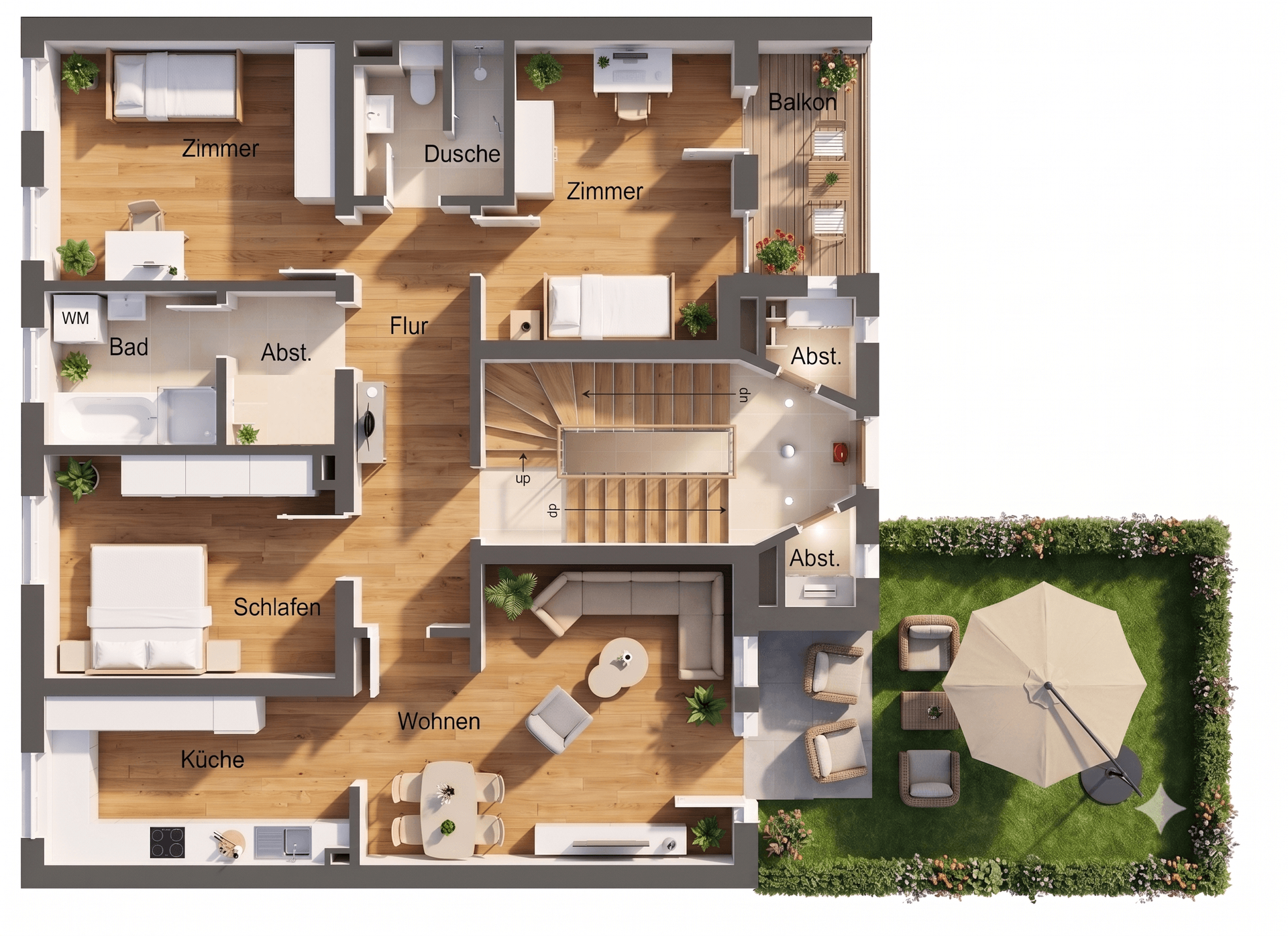 Eigener Garten & Balkon | Traumwohnung | Außenstellplatz | 2015 modernisiert | Tageslichtbad – Leipzig – Vorschaubild 25