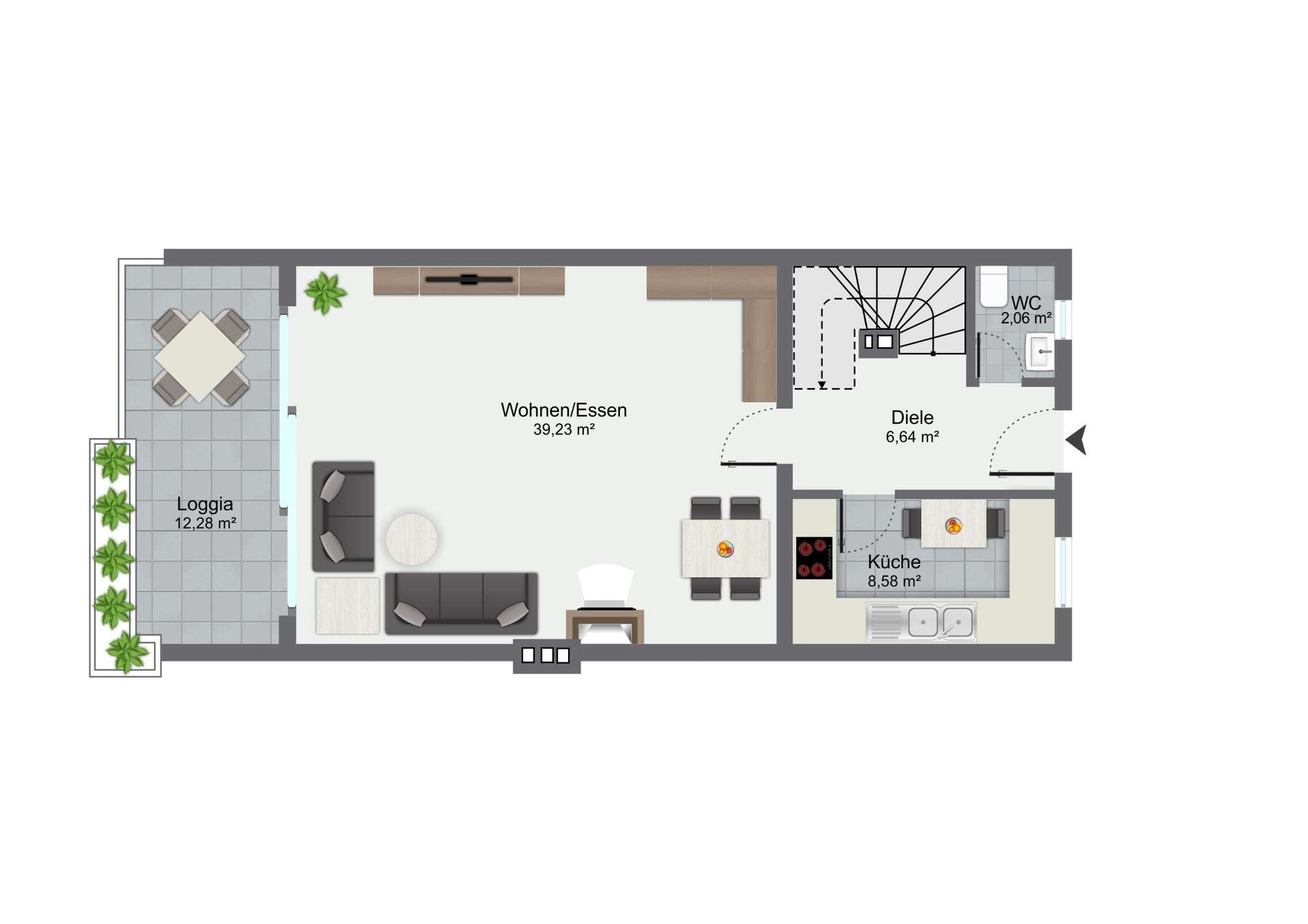 Stilvolle Maisonette-Wohnung mit zwei Balkonen und Kamin in begehrter Lage von Düsseldorf – Düsseldorf – Vorschaubild 19