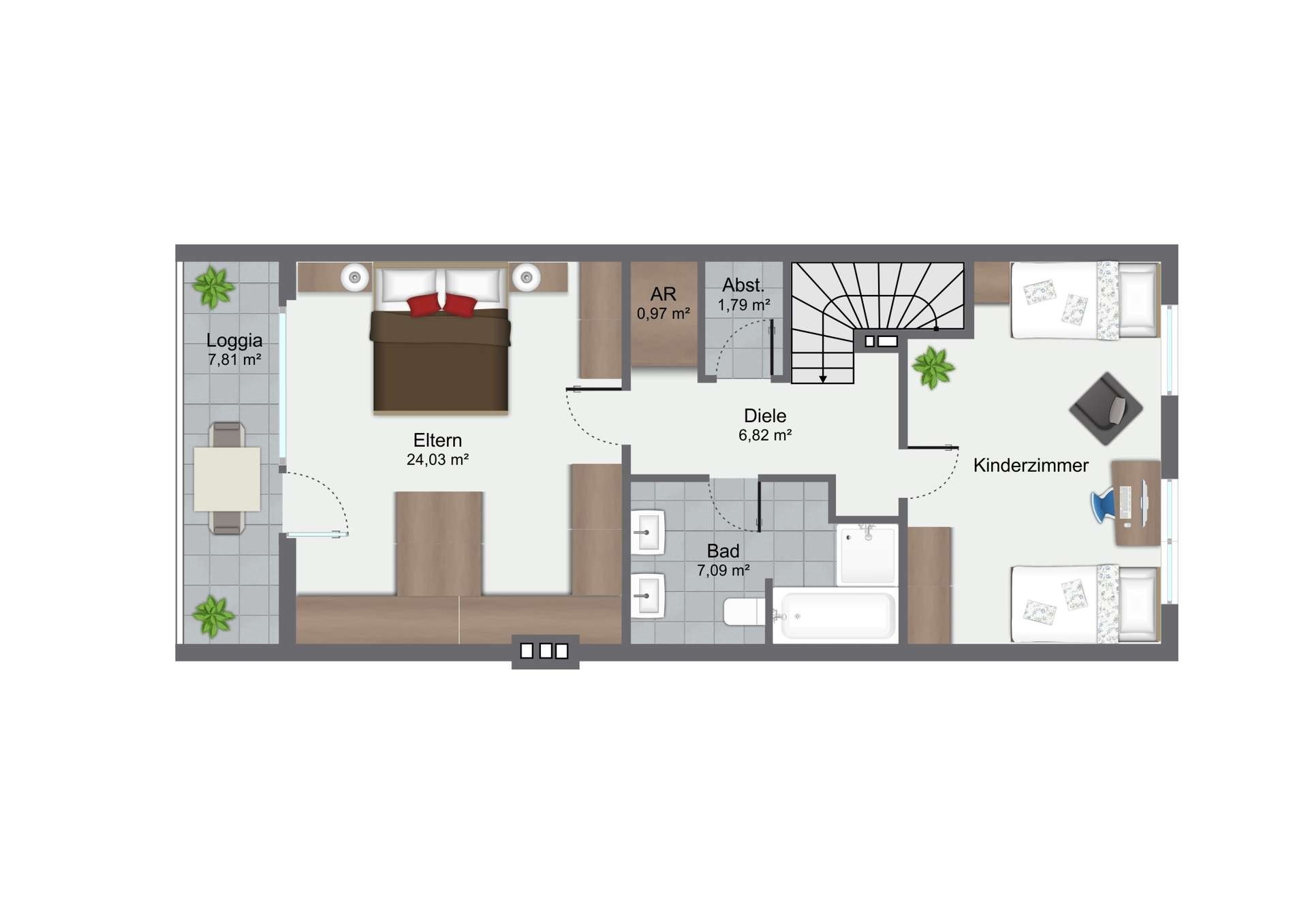 Stilvolle Maisonette-Wohnung mit zwei Balkonen und Kamin in begehrter Lage von Düsseldorf – Düsseldorf – Vorschaubild 20