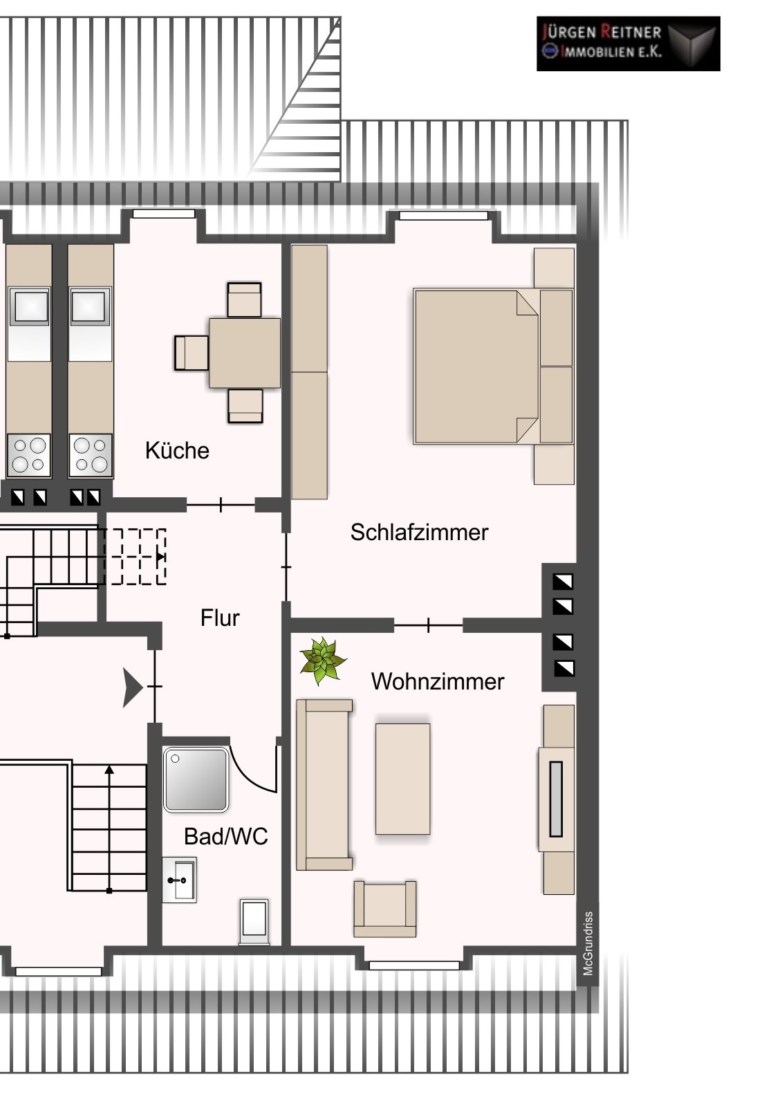 Für Selbstzahler :2-R-DG-Wohnung - zentral gelegen – Essen – Vorschaubild 2