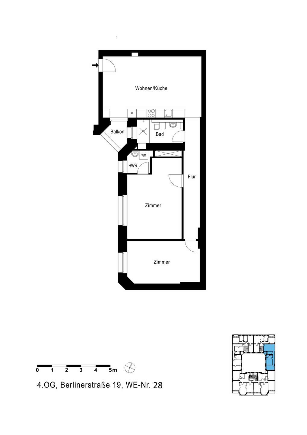 Liebevoll renovierte 3-Zimmer-Altbauwohnung mit Balkon in Berlin-Wilmersdorf – Berlin – Vorschaubild 13