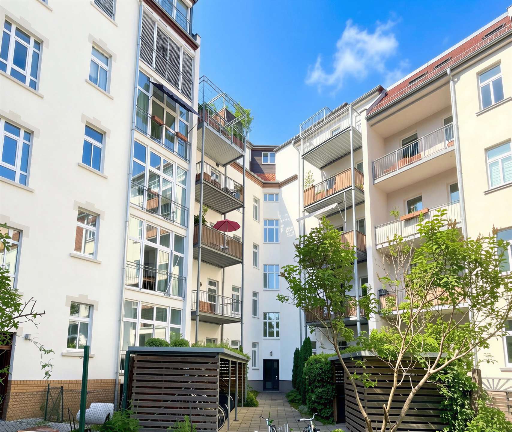 Bezugsfrei nahe Clara-Park: 1-Zimmer-Apartment mit EBK und Aufzug in ruhiger, grüner Lage – Leipzig – Vorschaubild 11
