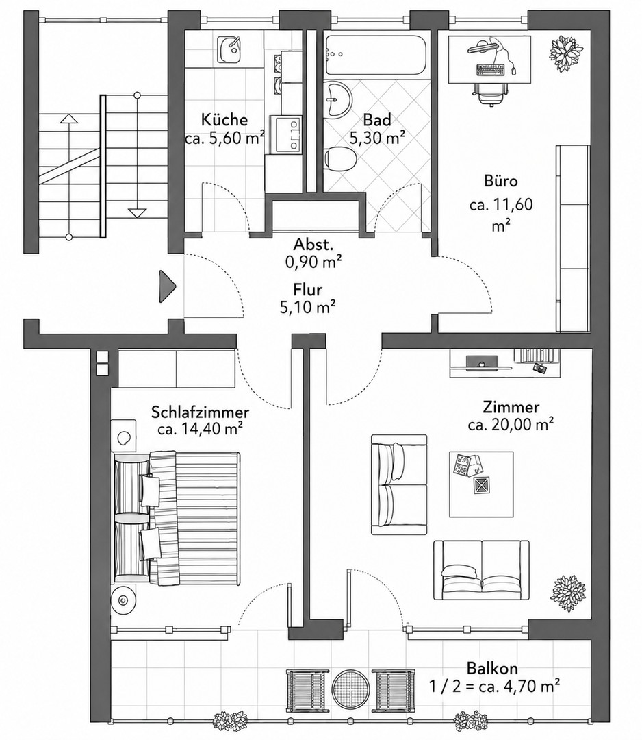 PROVISIONSFREI: Charmante 3-Zimmer-Wohnung mit Balkon in ruhiger Lage von München-Aubing – München – Vorschaubild 19