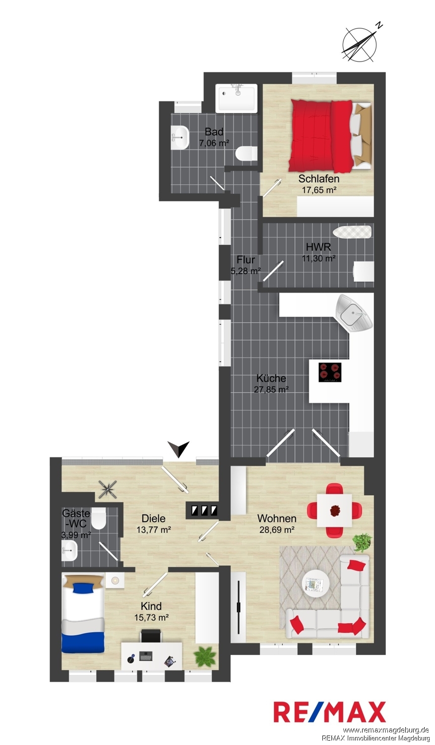 Wohnen mit Weitblick – Helle 3-Zimmer-Wohnung in Altstadtlage – Magdeburg – Vorschaubild 11