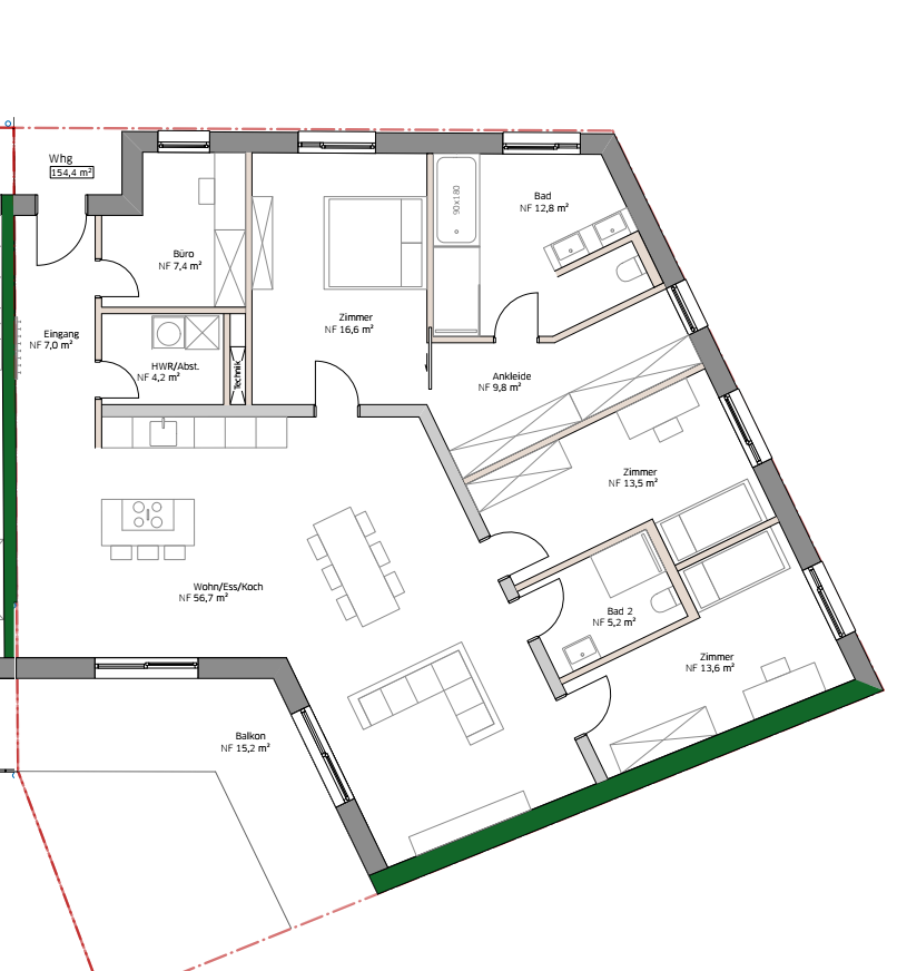 Großzügige helle altersgerechte Wohnung im KFW 40 Energiesparhaus Nähe Fußgängerzone