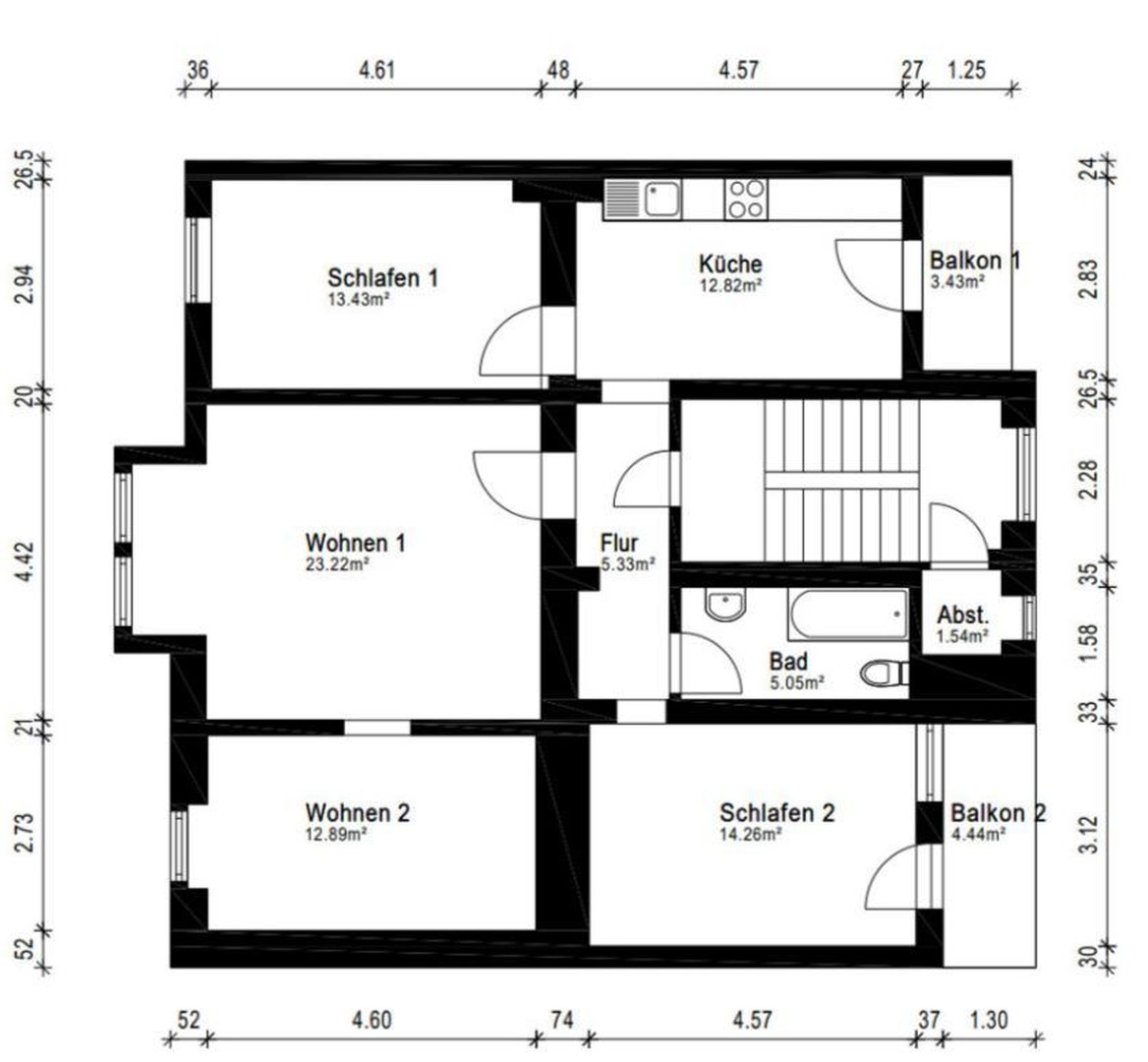 4-Zimmer-Wohnung mit 94 m2 und 2 Balkonen – Wuppertal – Vorschaubild 9