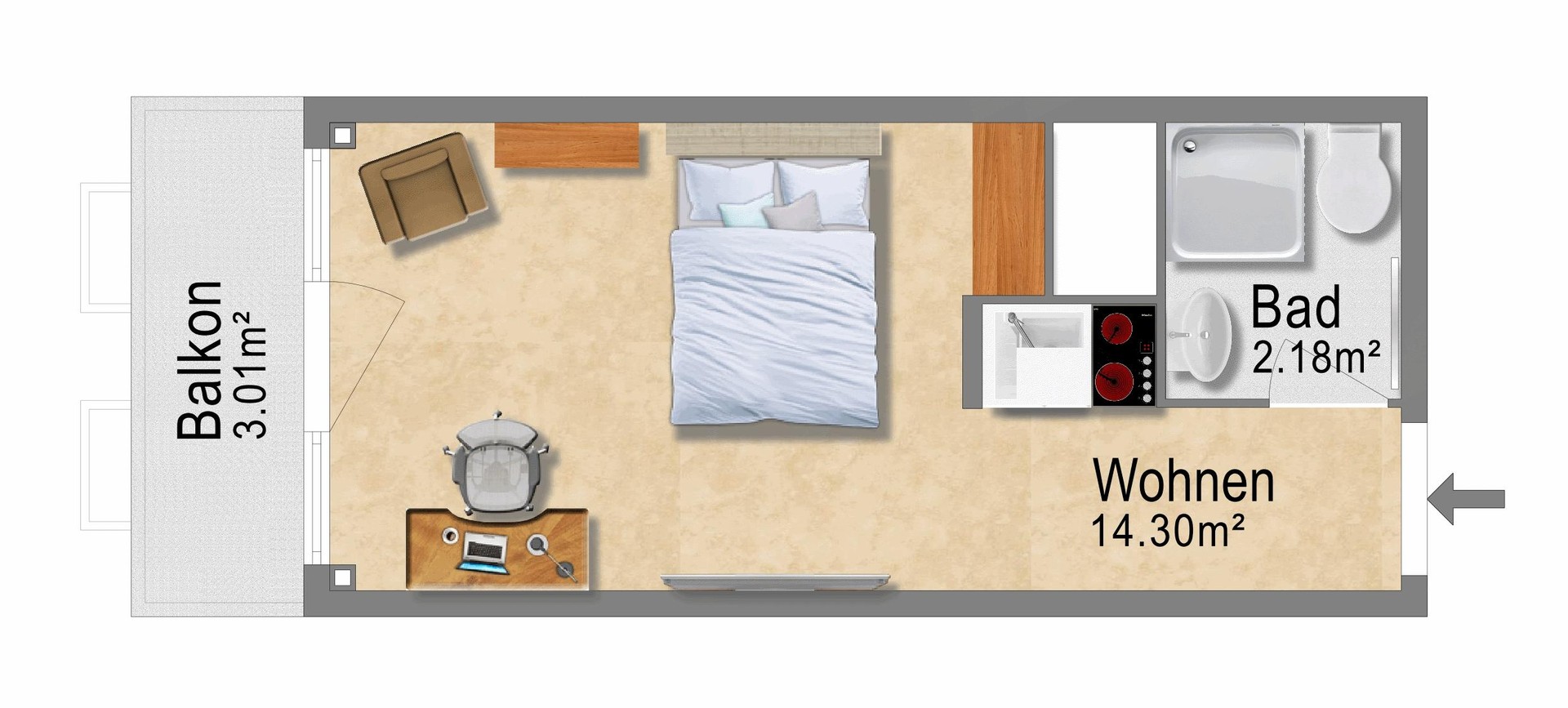 Traumrendite mit traumhaft ausgestattetem Apartment – Mainz – Vorschaubild 10