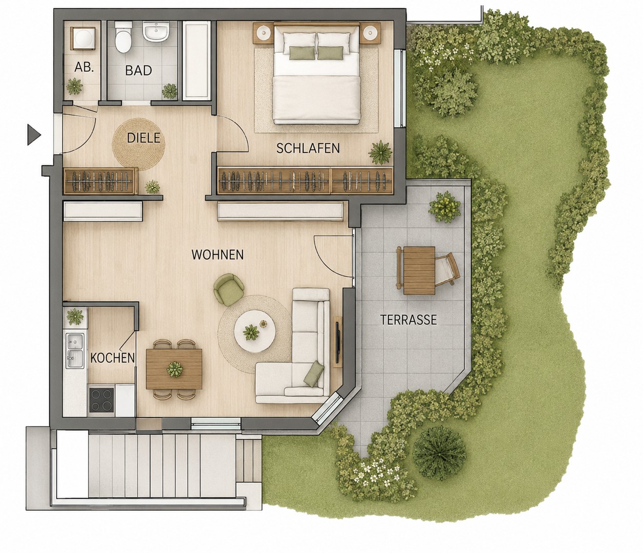 2-Zimmer Wohnung mit Terasse und TG-Stellplatz – Reutlingen – Vorschaubild 8