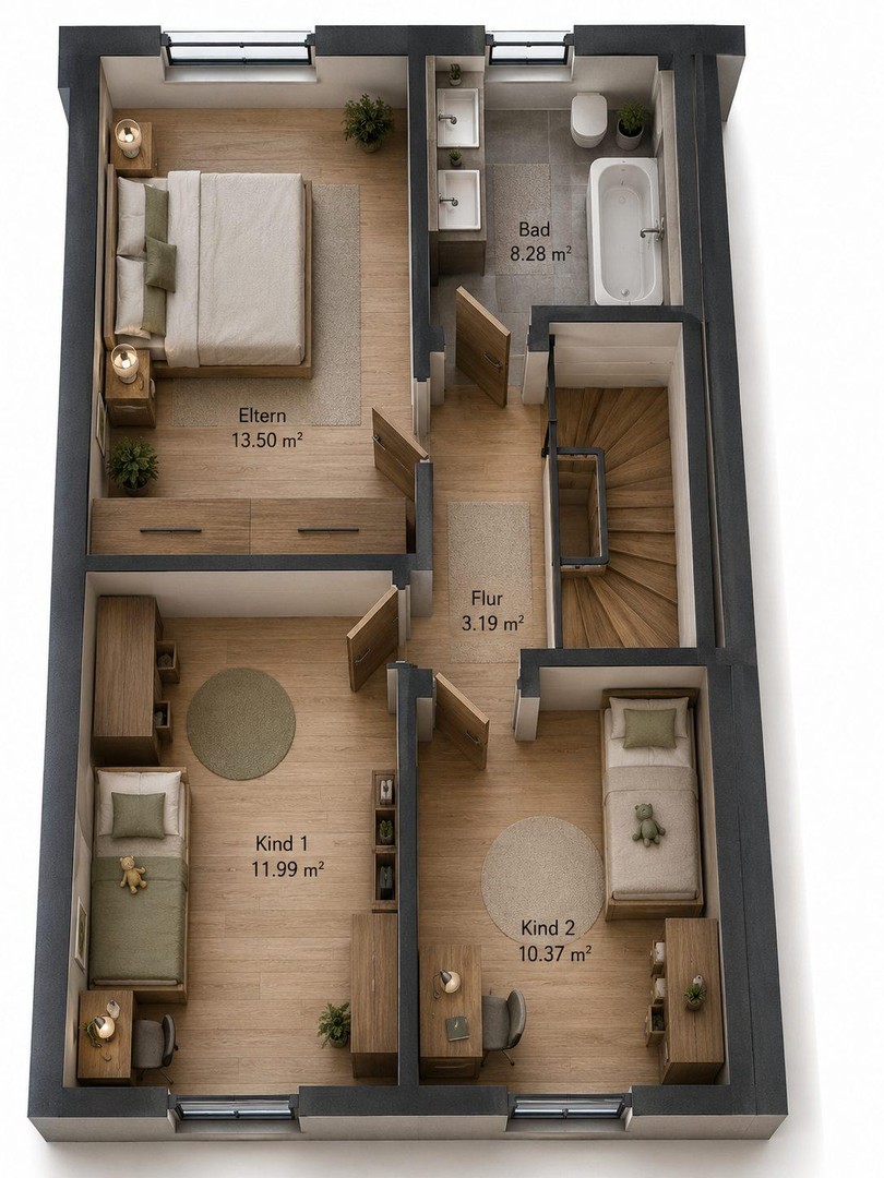 Exklusives A+ Neubau-Reihenhaus mit PV-Speicher, Premiumküche & Garten – Mering – Vorschaubild 18