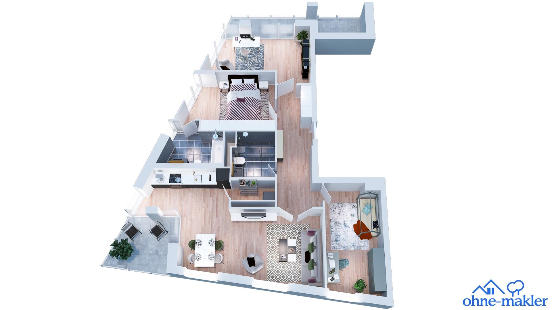 Traumhafte 4 Zimmer Wohnung mit direktem Spreeblick und Weitblick über die Stadt – Berlin – Vorschaubild 34