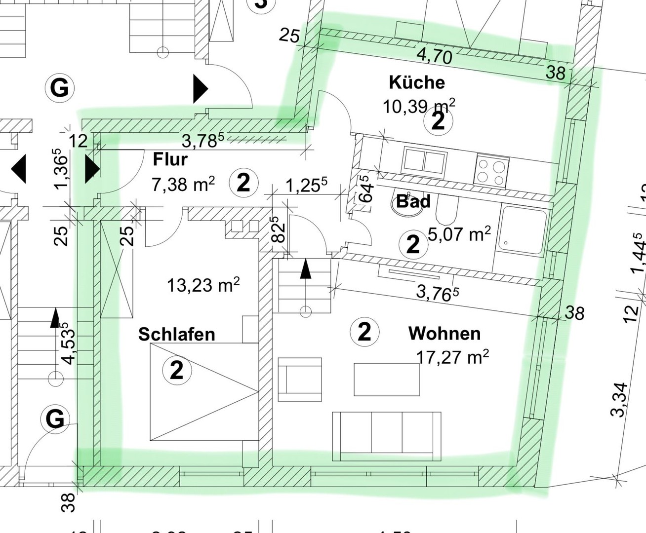 Sanierte 2 Zi-Whg. mit Einbauküche + Nähe Maschsee – Hannover – Vorschaubild 7