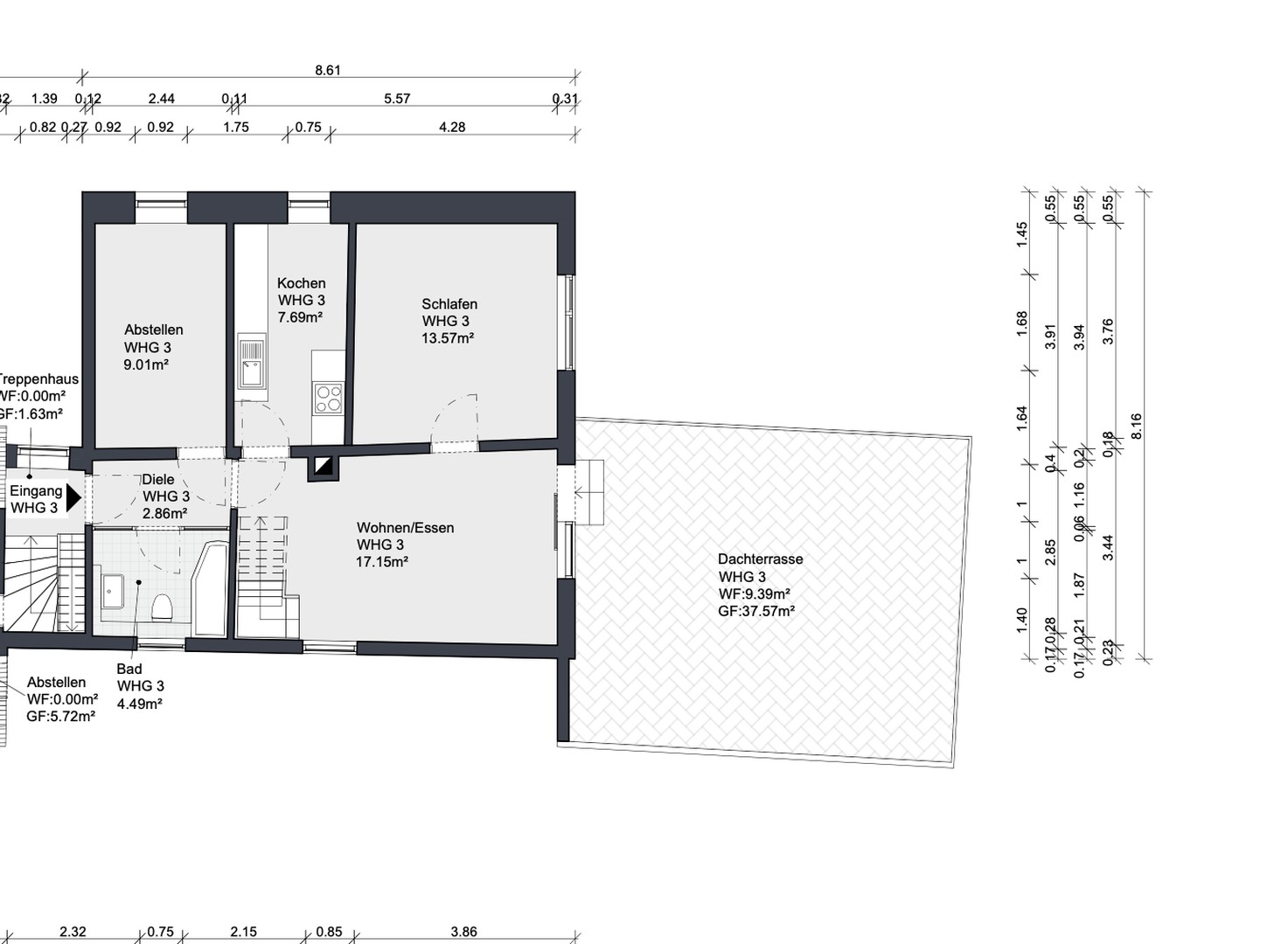 Besondere Maisonette-Wohnung (105m²) mit großer zusätzlicher 38m² Dachterrasse – Neustadt Kernstadt – Neustadt an der Weinstraße – Vorschaubild 12
