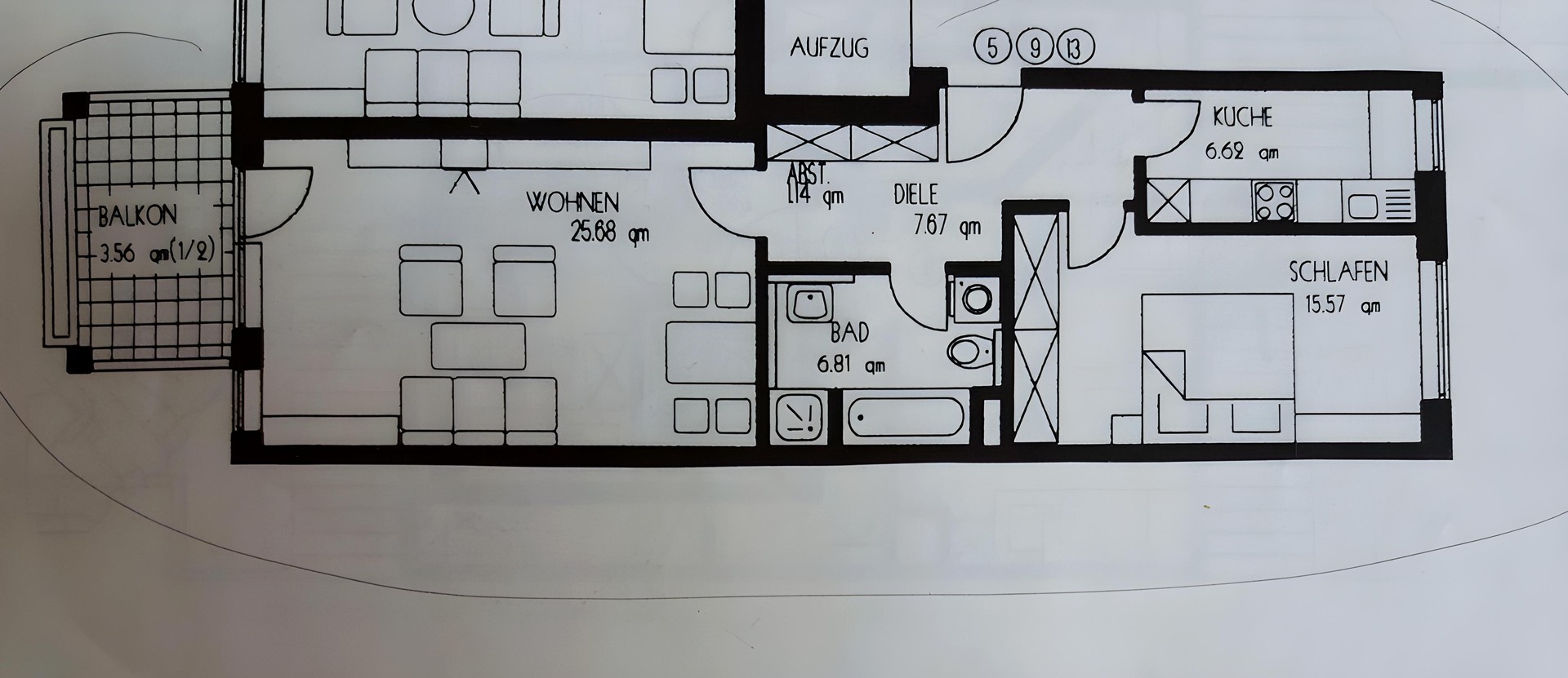 helle 2-Zimmer-Wohnung mit Balkon und Einbauküche in Augsburg – Augsburg – Vorschaubild 9