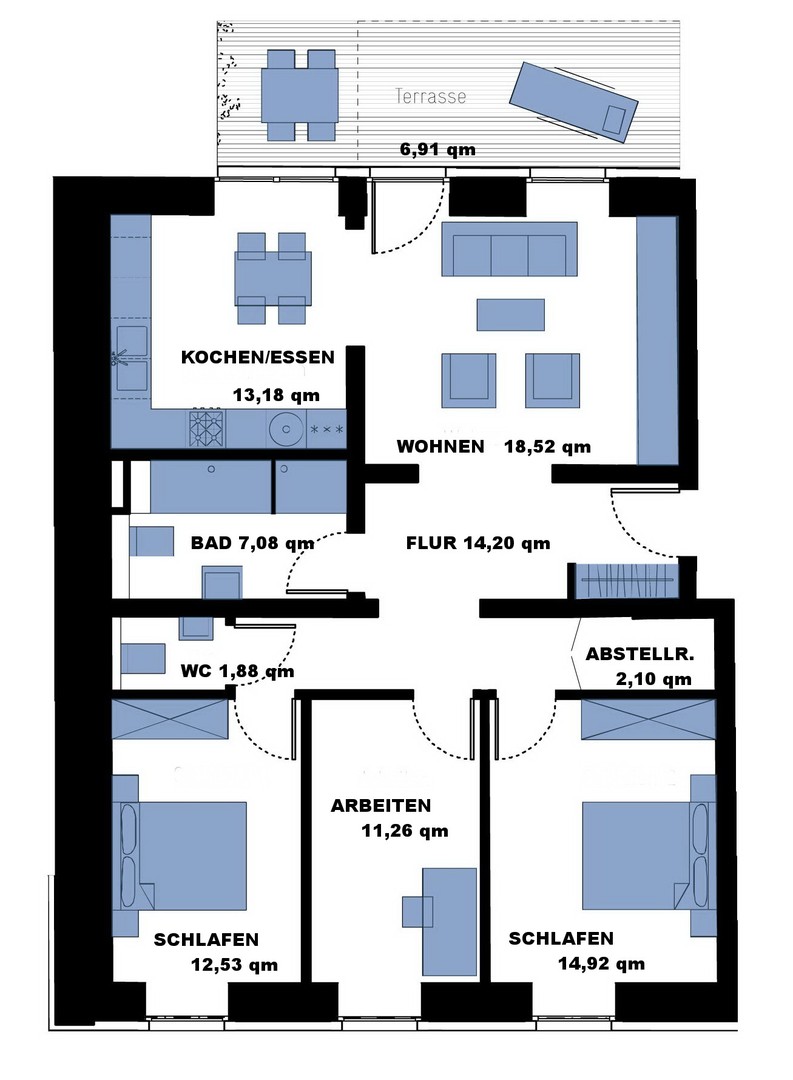 Helle 4-Zimmer-Wohnung mit Terrasse & Innenhof-Stellplatz im Zentrum – Darmstadt – Vorschaubild 15